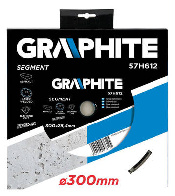 GRAPHITE  57H612  Diamantový kotúč, 300 22.2 mm, segmentový a laserom zváraný