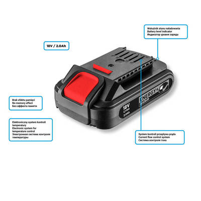 GRAPHITE ENERGY+  58G001  Aku Batéria18V 2,0Ah Li-Ion