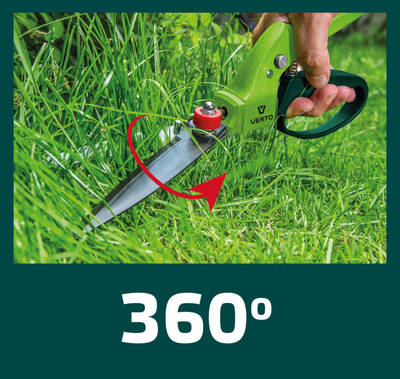VERTO  15G300  Nožnice na trávu 340 mm, čepeľ 130 mm, polohovatelné