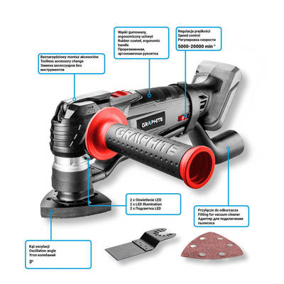 GRAPHITE ENERGY+  58G013  Aku multifunkčné zariadenie system 18V, Li-Ion, bez batérie