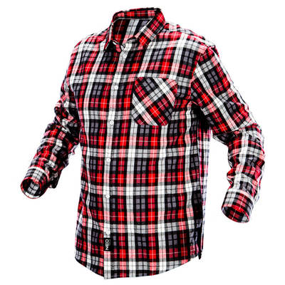 NEO  81-540-S  Flanelová košeľa, červeno-bielo-čierna, S