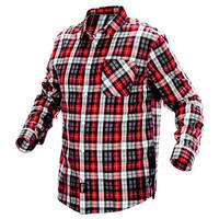 NEO  81-540-S  Flanelová košeľa, červeno-bielo-čierna, S