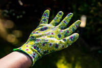 VERTO  97H140  Záhradné rukavice, potiahnuté nitrilom, kvetinový vzor, veľkosť 7 "