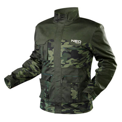 NEO  81-211-XL  Pánska pracovná bunda CAMO, zelená s makáčovou potlačou, veľ. XL