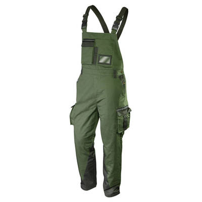 NEO   81-242-M  Pracovné nohavice na traky CAMO, zelené, veľ. M