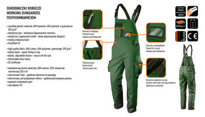 NEO   81-242-XXL  Pracovné nohavice na traky CAMO, zelené, veľ. XXL