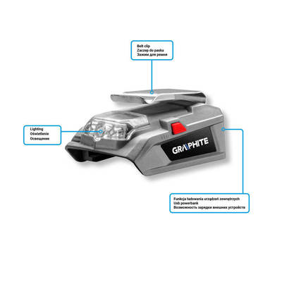 GRAPHITE ENERGY+ 58G025 USB adaptér - LED baterka