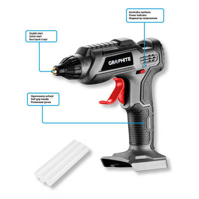 GRAPHITE ENERGY+  58G040 Aku lepiaca pištoľ  18V, bez batérie