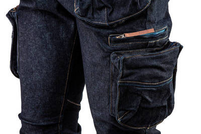 NEO  81-229-M Pracovné nohavice do pása DENIM, 410g/m2, 98% bavlna, 2% elastan, veľ. M/50