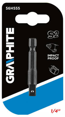 GRAPHITE  56H555 Rázový adaptér 1/4 ”- Šesťhranný 1/4” štvorec