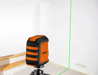 NEO  75-106 Samonivelačný krížový laser 15 m, zelený, s vreckom a železným držiakom