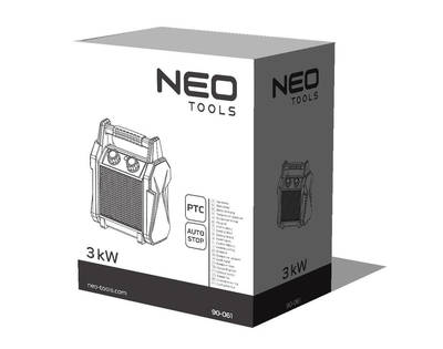 NEO  90-061 Ohrievač 3kW s ventilátorom a funkciou auto-stop