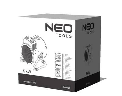 NEO  90-069 Ohrievač 5kW IPX4 oceľové telo s ventilátorom