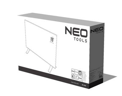 NEO  90-092 Elektrický konvektor 2000W s diaľkovým ovládaním, týždenný časovač v zariadení, ovládané dotykovým panelom, veľkosť : 835x450x105mm