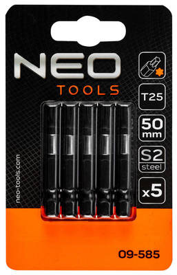 NEO  09-585 Bity úderové S2, 50mm, T25, 5 ks