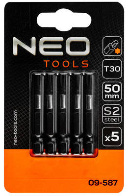 NEO  09-587 Bity úderové S2, 50mm, T30, 5 ks
