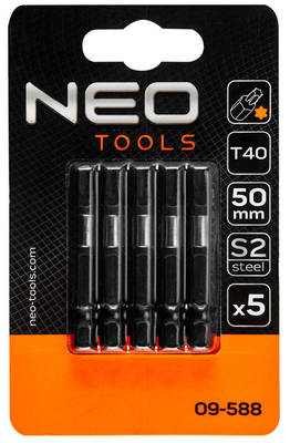 NEO  09-588 Bity úderové S2, 50mm, T40, 5 ks