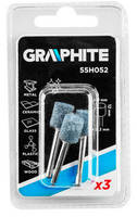 GRAPHITE  55H052 Brúsny kameň do minibrúsky, tvar valec 10x12mm, stopka 3,2mm, 3 ks