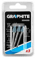 GRAPHITE  55H055 Brúsny kameň do minibrúsky, tvar kužeľ 08x12mm, stopka 3,2mm, 3 ks