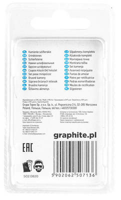 GRAPHITE  55H056 Brúsny kameň do minibrúsky, tvar ogiválny 06x10mm, stopka 3,2mm, 3 ks