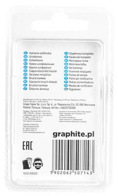 GRAPHITE  55H057 Brúsny kameň do minibrúsky, tvar ogiválny 10x20mm, stopka 3,2mm, 3 ks