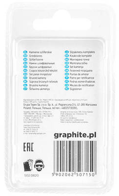 GRAPHITE  55H058 Brúsny kameň do minibrúsky, tvar guľa 06mm, stopka 3,2mm, 3 ks
