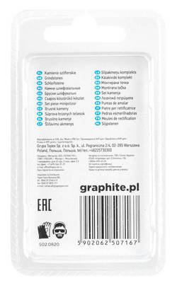 GRAPHITE  55H059 Brúsny kameň do minibrúsky, tvar guľa 10mm, stopka 3,2mm, 3 ks