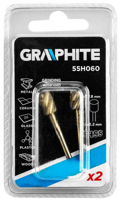 GRAPHITE  55H060 Frézka do minibrúsky HSS 7,8 mm, tvar valec, stopka 3,2 mm, 2 ks