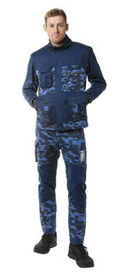 NEO  81-223-M Pracovné nohavice do pása CAMO navy, zloženie : 60% bavlna, 40% polyester, gramáž : 255g/m2, veľ.