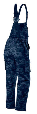 NEO  81-243-L Pracovné nohavice na traky CAMO navy, zloženie : 60% bavlna, 40% polyester, gramáž : 255g/m2, veľ.L