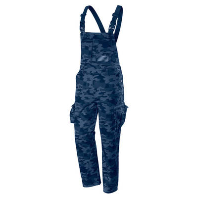 NEO  81-243-S Pracovné nohavice na traky CAMO navy, zloženie : 60% bavlna, 40% polyester, gramáž : 255g/m2, veľ.S