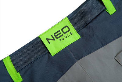 NEO  81-231-L Pracovné nohavice do pása PREMIUM s opaskom, 4 way stretch, sivé, zloženie : 90% polyamid, 10% elastan, gramáž : 170g/m2, veľ.L