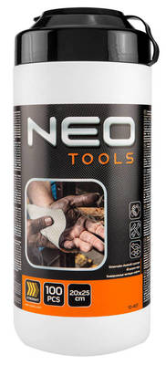 NEO  10-407  Vlhčené obrúsky na umývanie rúk a odolných nečistôt z povrchu, v tégliku 100 ks