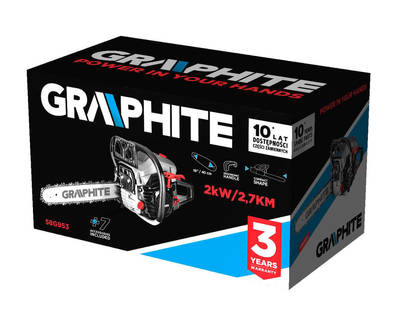 GRAPHITE  58G953  Benzínová reťazová píla 2,7 kW , vodiaca lišta 16 "(400 mm)