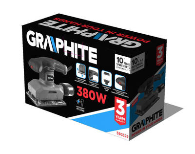 GRAPHITE  59G329  Vibračná brúska 380W, podložka 115x230 mm