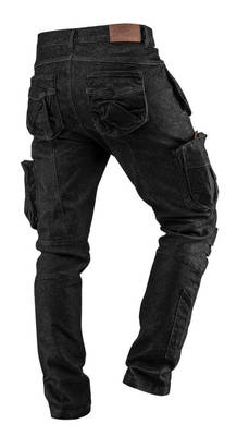 NEO  81-233-S  Pracovné nohavice DENIM, čierne, veľ. S/48, 410g/m2, zloženie: 98% bavlna, 2% elastan