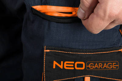 NEO  81-237-XXL  Pracovné nohavice do pása NEO GARAGE, veľ. XXL/56, zloženie: 100% bavlna, 210g/m2