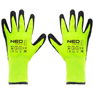 NEO  97-613-10  Pracovné rukavice izolované, latexom potiahnutý nylon, 4142X, žlté, veľ. 10