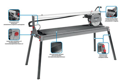 GRAPHITE  59G892  Rezačka dlaždíc 1500W, 250x25, rozsah rezu 1200 mm