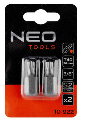 NEO  10-922  Bity TORX T40 x 30 mm, S2 x 2 ks.