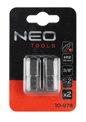 NEO  10-978  Bity HEX 12 x 30 mm, S2 x 2 ks.