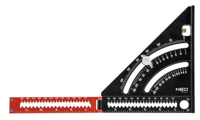 NEO  72-105  Pravítko trojuholníkové s uhlerom a pridávnym s pravítkom