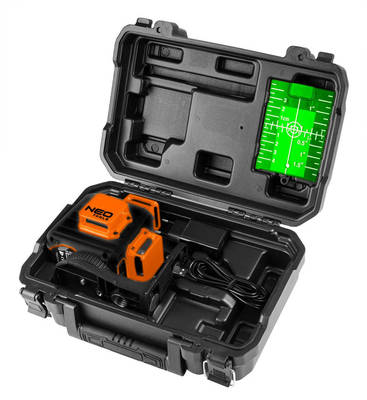 NEO  75-109  3D laser, zelený, puzdro, cieľová doska, magnetický držiak, nabíjačka