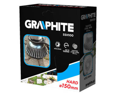 GRAPHITE  55H100  Drôtená kefa na krovinorez, 150 x 25,4 mm, tvrdá
