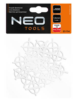 NEO  61-114  Dištančné krížiky s kruhom 1,5 mm, 100 ks.