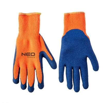 NEO  97-611  Pracovné rukavice, akryl, latex drsné, 10"