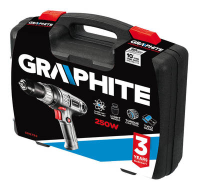 GRAPHITE  58G792  Vŕtačka 250W siete, rýchloupínacie skľučovadlo 10 mm púzdro