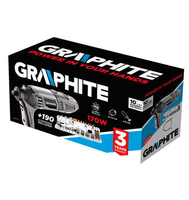 GRAPHITE  59G019  Minibrúska, 170W, otáčky 8000 - 35.000 min-1