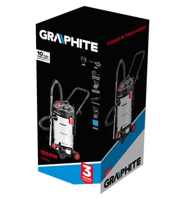 GRAPHITE  59G608  Dielenský vysávač 1500W, 40L nádrž