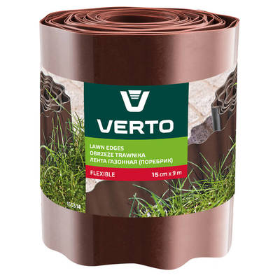 VERTO  15G514  Okraj na trávniky 15 cm x 9 m, hnedý